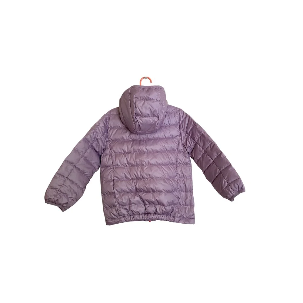 Quince Kids Lightweight Down Hooded Puffer Jacket Lavender Mist 5T LB114803 NWT